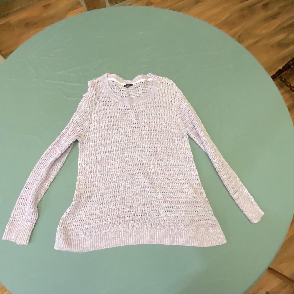 Talbots szLP open weave mixed purple sweater.